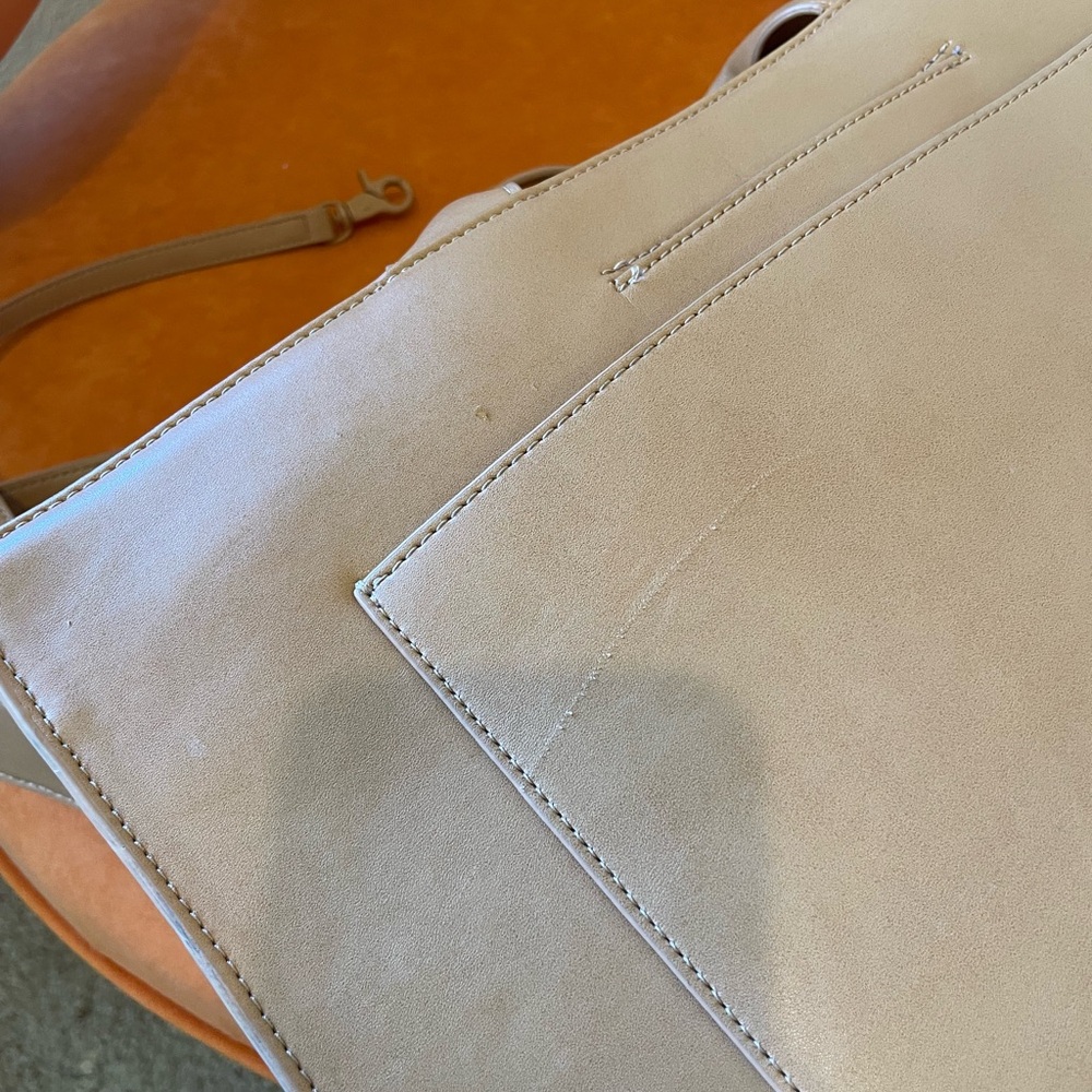 Dagne Dover Tan Leather Tote Shoulder Bag - Picture 8 of 12